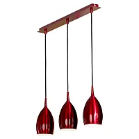 Светильник подвесной COLLINA LSQ-0716-03 Lussole красный 3 лампы, основание красное в стиле модерн 