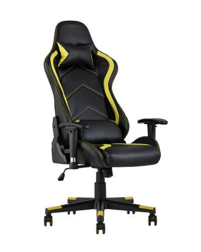 Кресло спортивное TopChairs Cayenne желтое УТ000004603 Stool Group, жёлтый/экокожа, ножки/металл/чёрный, размеры - ****640*530