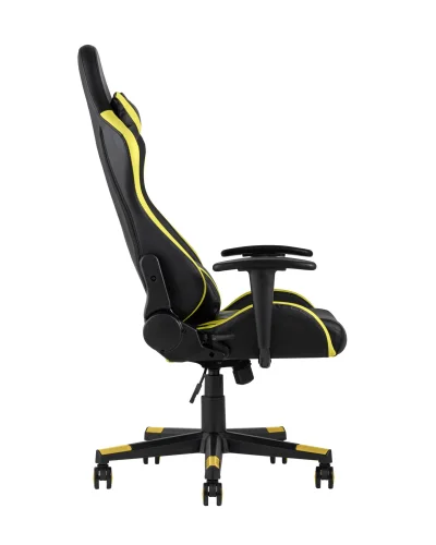 Кресло спортивное TopChairs Gallardo, желтое УТ000004573 Stool Group, жёлтый/экокожа, ножки/металл/чёрный, размеры - ****660*640 фото 4