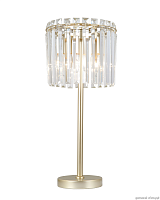 Настольная лампа Crystal V10745-3T Moderli прозрачная 3 лампы, основание латунь металл в стиле классический современный 