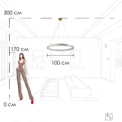 Светильник подвесной LED Mondrian 10408/1000 LOFT IT белый на 1 лампу, основание бронзовое в стиле современный кольца фото 11