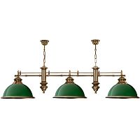 Люстра подвесная Lido LID-ZWL-3(P)GR Kutek зелёная на 3 лампы, основание бронзовое в стиле классический 