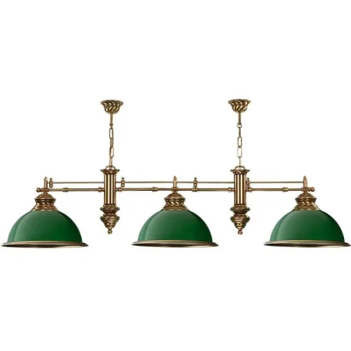 Люстра подвесная Lido LID-ZWL-3(P)GR Kutek зелёная на 3 лампы, основание бронзовое в стиле классический 
