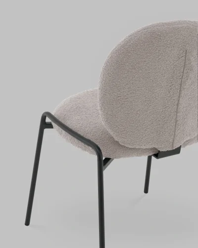 Стул Моллек букле светло-серый УТ000041521 Stool Group, серый/букле, ножки/сталь/чёрный, размеры - ***** фото 6