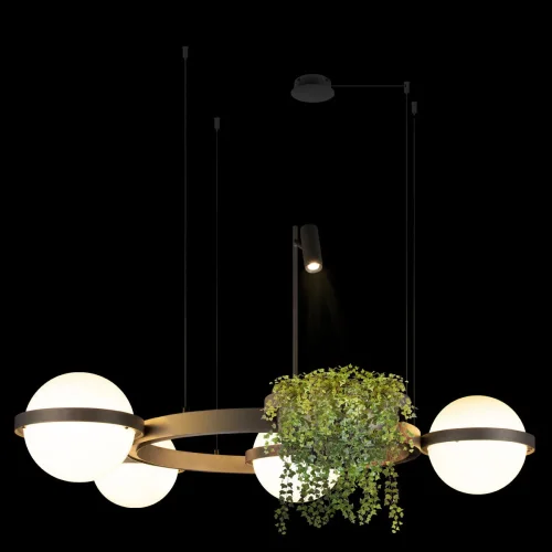Светильник подвесной LED Jardin 10121/4 Dark grey LOFT IT белый 4 лампы, основание чёрное антрацит в стиле флористика арт-деко  фото 2