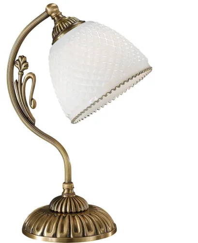 Настольная лампа P 8601 P Reccagni Angelo белая 1 лампа, основание античное бронза латунь металл в стиле классический  фото 2
