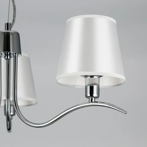 Люстра подвесная Эмма CL439131 Citilux белая на 3 лампы, основание хром в стиле классический  фото 4