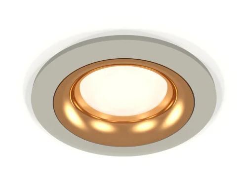 Светильник точечный XC7623005 Ambrella light золотой серый 1 лампа, основание серое в стиле хай-тек современный 