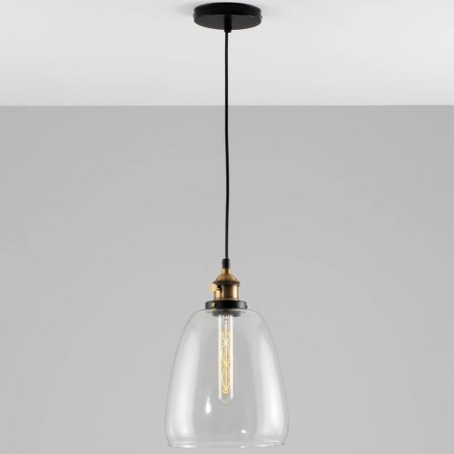 Светильник подвесной Suvo V1660-1P Moderli прозрачный 1 лампа, основание чёрное в стиле лофт  фото 3