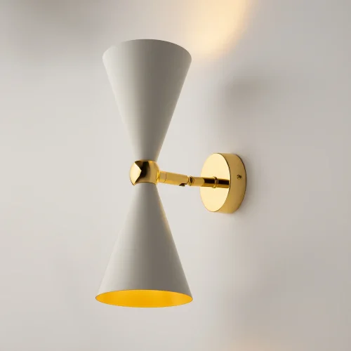 Бра Vesper MOD108WL-02WG Maytoni белый на 2 лампы, основание золотое в стиле современный арт-деко фото 9