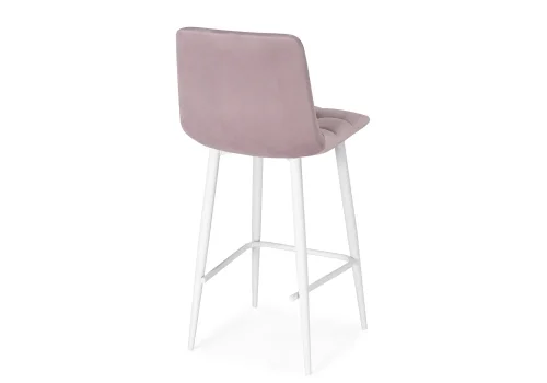 Полубарный стул Чилли К розовый / белый 511410 Woodville, розовый/велюр, ножки/металл/белый, размеры - ****430*420 фото 4