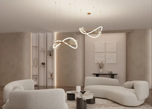Светильник подвесной LED Oasis MOD289PL-L44BS3K Maytoni белый на 1 лампу, основание латунь в стиле современный хай-тек фото 11