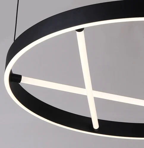 Светильник подвесной LED Ricco A1874SP-45BK Arte Lamp белый чёрный 1 лампа, основание чёрное в стиле современный хай-тек кольца фото 3