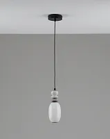 Светильник подвесной LED Glaze V11699-PL Moderli белый на 1 лампу, основание чёрное в стиле современный 