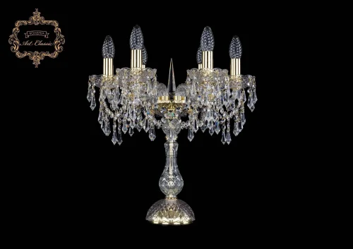 Настольная лампа 12.23.6.141-45.Gd.Dr Bohemia Art Classic прозрачная 6 ламп, основание золотое металл в стиле классический 