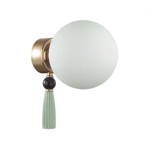 Бра Palle 5405/1W Odeon Light белый на 1 лампу, основание золотое в стиле арт-деко 