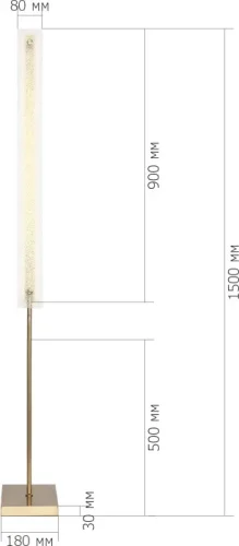 Торшер LED Fagy SL6245.205.01 ST-Luce прозрачный на 1 лампу, основание золотое в стиле современный фото 2