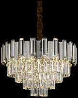 Люстра подвесная Candida WE131.09.303 Wertmark прозрачная на 9 ламп, основание золотое в стиле классический 