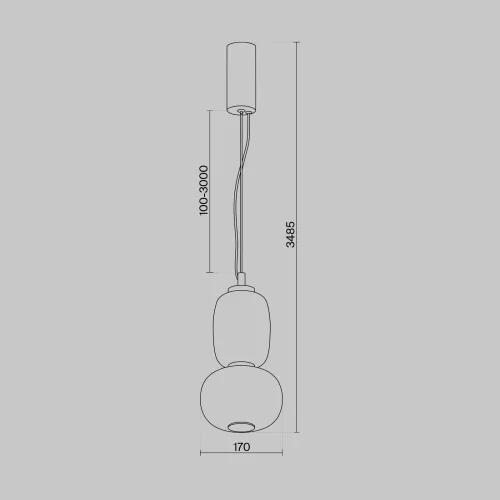 Светильник подвесной LED Pattern MOD267PL-L18G3K Maytoni белый прозрачный на 1 лампу, основание золотое в стиле современный арт-деко фото 6