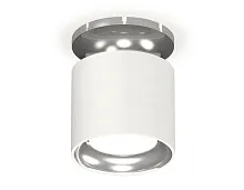 Светильник накладной XS7401103 Ambrella light белый 1 лампа, основание серебряное в стиле модерн хай-тек круглый