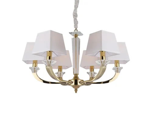 Люстра подвесная 11406/C gold Newport белая на 6 ламп, основание прозрачное в стиле американский современный классический  фото 2