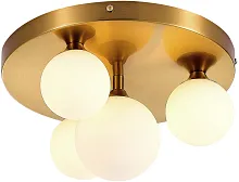 Люстра потолочная Cross MR1981-4C MyFar белая на 4 лампы, основание латунь в стиле современный шар