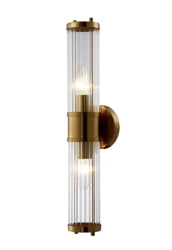 Бра SANCHO AP2 BRASS Crystal Lux прозрачный на 2 лампы, основание бронзовое в стиле современный фото 3