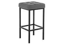 Барный стул Лофт кожзам темно-серый / черный матовый 385633 Woodville, серый/искусственная кожа, ножки/металл/чёрный, размеры - ****350*350