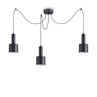 Светильник подвесной HOLLY SP3 NERO Ideal Lux чёрный 3 лампы, основание чёрное в стиле современный spider