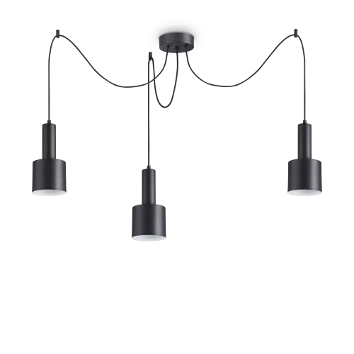 Светильник подвесной HOLLY SP3 NERO Ideal Lux чёрный на 3 лампы, основание чёрное в стиле современный spider