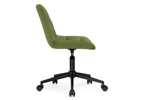 Компьютерное кресло Честер черный / зеленый 572580 Woodville, зелёный/велюр, ножки/металл/чёрный, размеры - *920***490*600 фото 4
