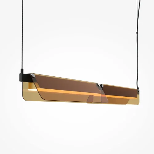 Светильник подвесной LED Flat MOD296PL-L20BC3K Maytoni коричневый на 1 лампу, основание чёрное в стиле современный хай-тек линейный фото 3