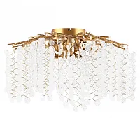 Люстра потолочная Милано-3 23312.700.6.G9.C IB Артемилано прозрачная на 6 ламп, основание бронзовое в стиле флористика современный ветви