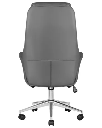 Офисное кресло для руководителя 126B-LMR COLTON, цвет серый Dobrin, серый/экокожа, ножки/металл/хром, размеры - 1125*1225***650*650 фото 5