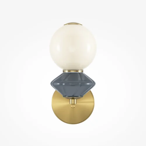Бра LED Brosche MOD362WL-L5GR3K Maytoni белый на 1 лампу, основание латунь в стиле современный арт-деко шар фото 4