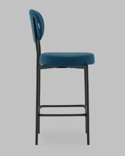 Стул Полубарный Бриф DD велюр синий УТ000041516 Stool Group, синий/велюр, ножки/сталь/чёрный, размеры - ***** фото 3