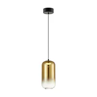 Светильник подвесной LED Idol FR6134PL-L4G Freya янтарный золотой на 1 лампу, основание чёрное в стиле современный 