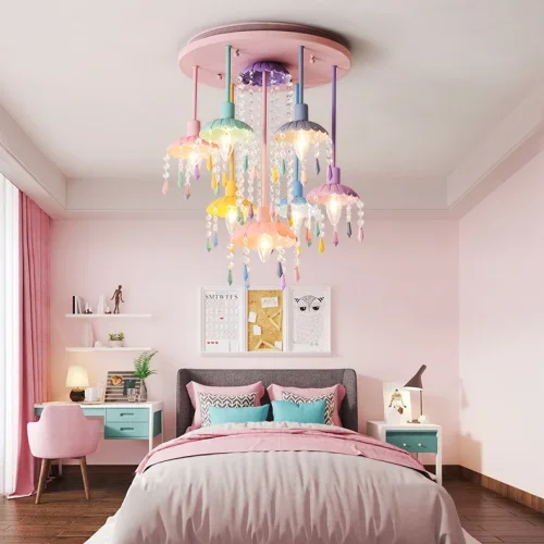 Люстра подвесная RAINBOW HANG 140971-26 ImperiumLoft разноцветная на 7 ламп, основание розовое в стиле современный  фото 8