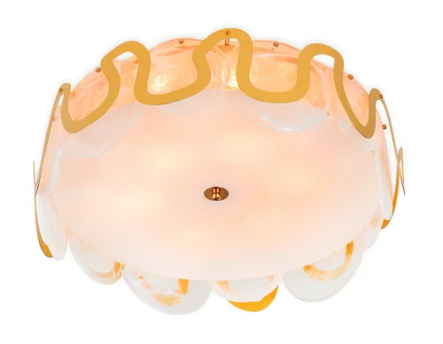 Люстра потолочная TR5327 Ambrella light белая на 6 ламп, основание золотое в стиле современный классический  фото 3