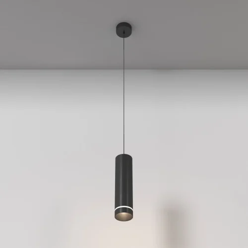 Светильник подвесной LED Orlo P085PL-12W4K-B Maytoni чёрный на 1 лампу, основание чёрное в стиле современный хай-тек трубочки фото 3