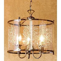Люстра Версаль подвесная CL408133 Citilux прозрачная на 3 лампы, основание жёлтое бронзовое в стиле кантри 