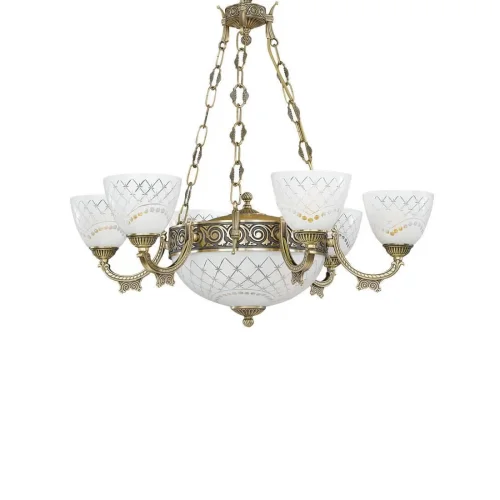 Люстра подвесная  L 7052/6+2 Reccagni Angelo белая на 8 ламп, основание античное бронза в стиле классический  фото 3