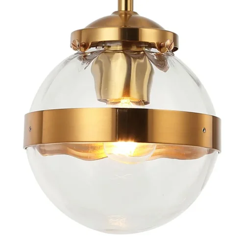 Светильник подвесной Sogno 2134/05/01P Stilfort прозрачный 1 лампа, основание золотое в стиле современный шар фото 2