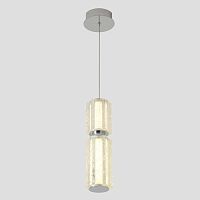 Светильник подвесной ЛЕД ANTIQUE SP23W LED CHROME Crystal Lux белый на 1 лампу, основание хром в стиле классический трубочки