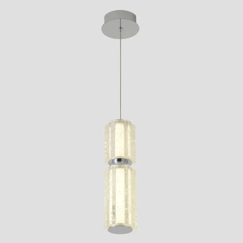 Светильник подвесной ЛЕД ANTIQUE SP23W LED CHROME Crystal Lux белый на 1 лампу, основание хром в стиле классический трубочки