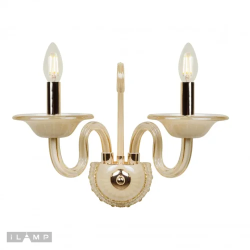 Бра Classic W2318-2 GD iLamp без плафона на 2 лампы, основание бежевое золотое в стиле современный американский Бра Classic W2318-2 GD iLamp без плафона на 2 лампы, основание бежевое золотое в стиле современный американский