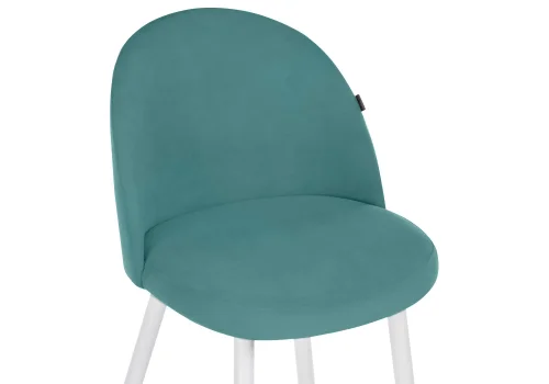 Барный стул Сондре бирюзовый / белый  504197 Woodville, зелёный/велюр, ножки/металл/белый, размеры - ****500*600 фото 5