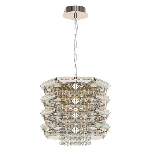 Светильник подвесной Strozzi SL6137.103.04 ST-Luce прозрачный на 4 лампы, основание никель в стиле современный 