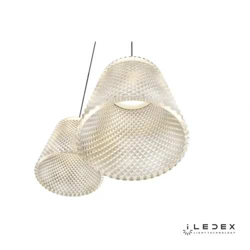 Светильник подвесной LED Flora WD8007-3 CR iLedex прозрачный 1 лампа, основание хром в стиле современный хай-тек каскад фото 4