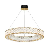 Люстра подвесная LED Castello MOD336PL-L170G3K Maytoni прозрачная на 1 лампу, основание золотое в стиле современный 